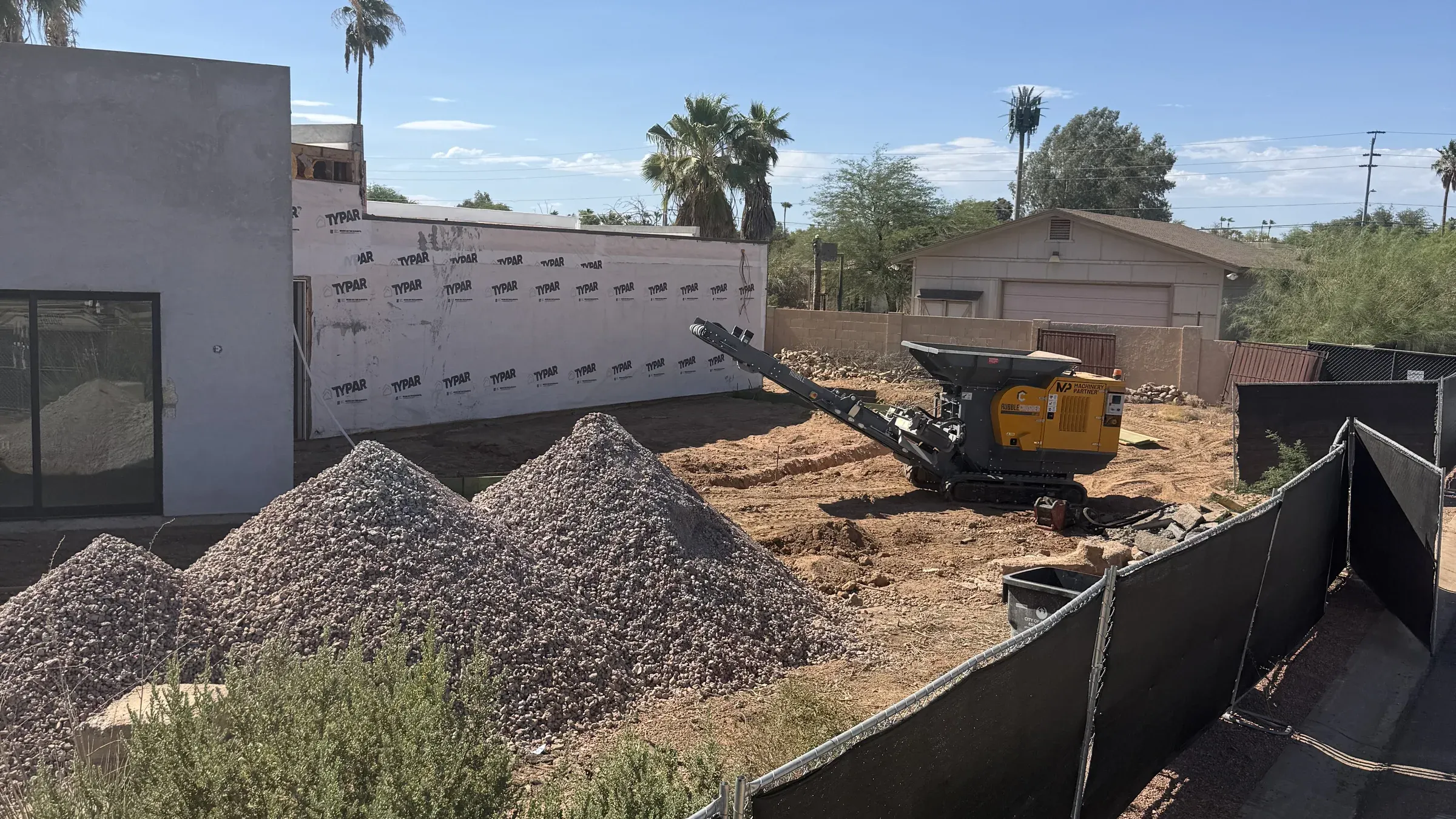 Mobile concrete crusher processing material onsite in Phoenix